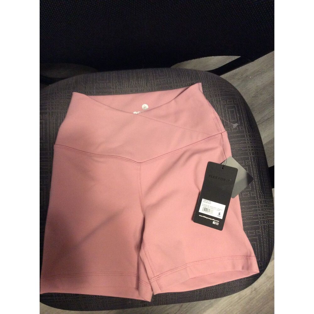 90 Degrees New NWT Pink 5" Short Bike High waisted Yoga Athletic Gym S
